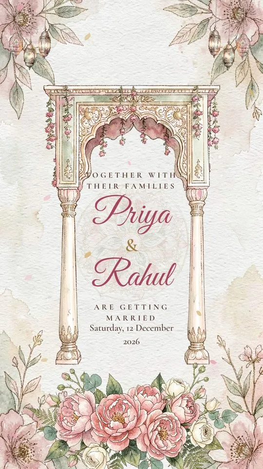 Royal Watercolour invitation card